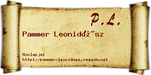 Pammer Leonidász névjegykártya
